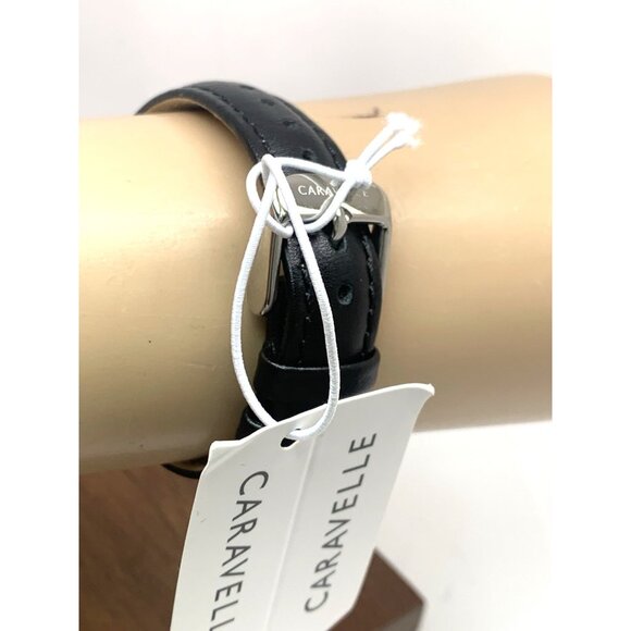 Caravelle by Bulova Women's Watch 43M118 Quartz White Dial Black Leather 30mm - Picture 11 of 15